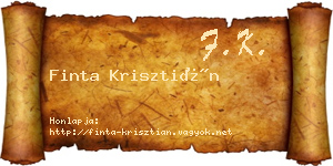 Finta Krisztián névjegykártya