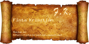 Finta Krisztián névjegykártya